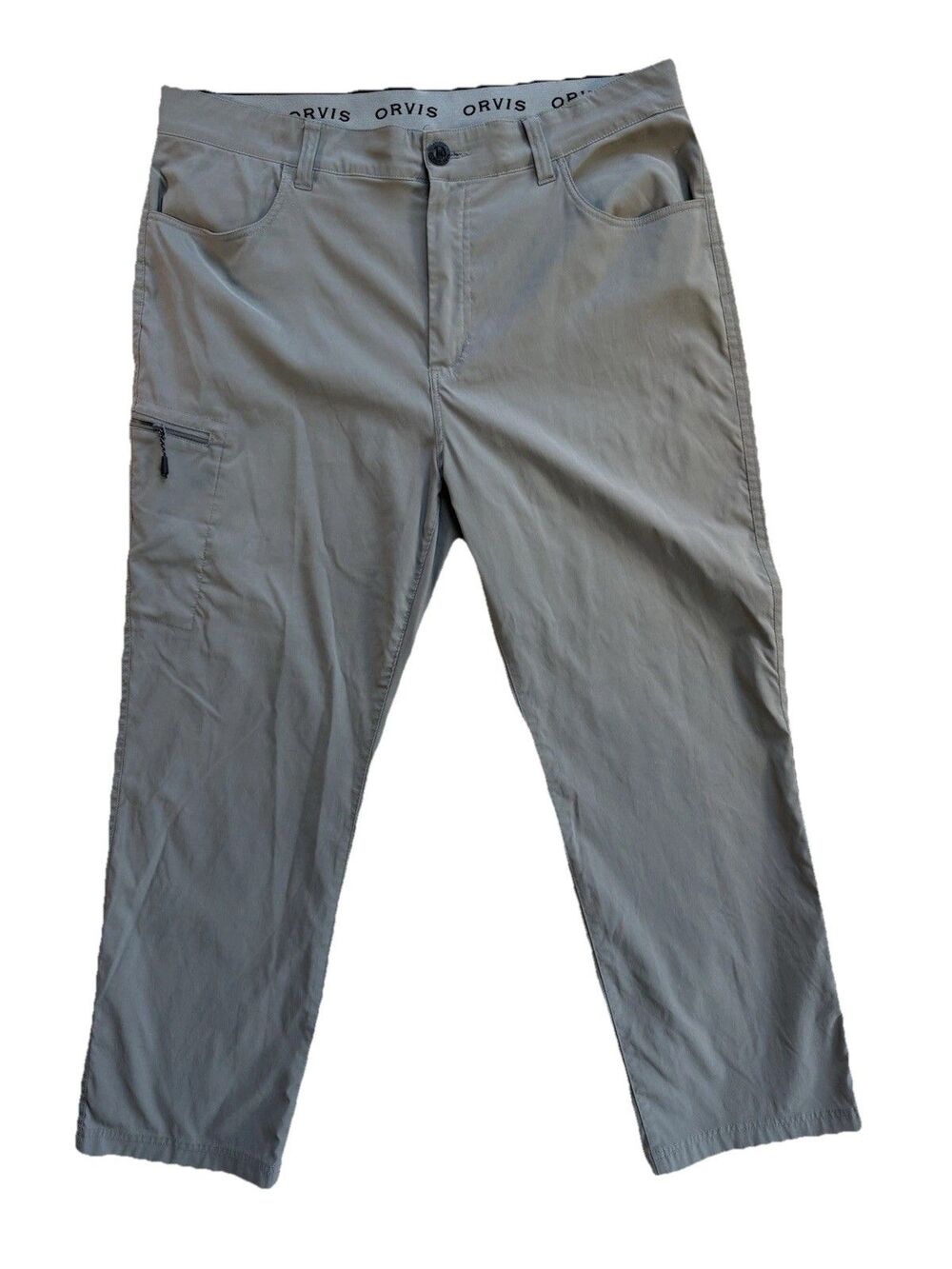 Orvis Men's Tech Performance Pants 38x29 Gray Stretch Water Repellent Hiking